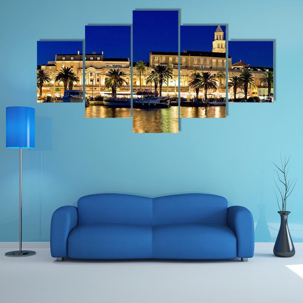 Split Waterfront Evening Panorama In Dalmatia – Nature Canvas Wall Art