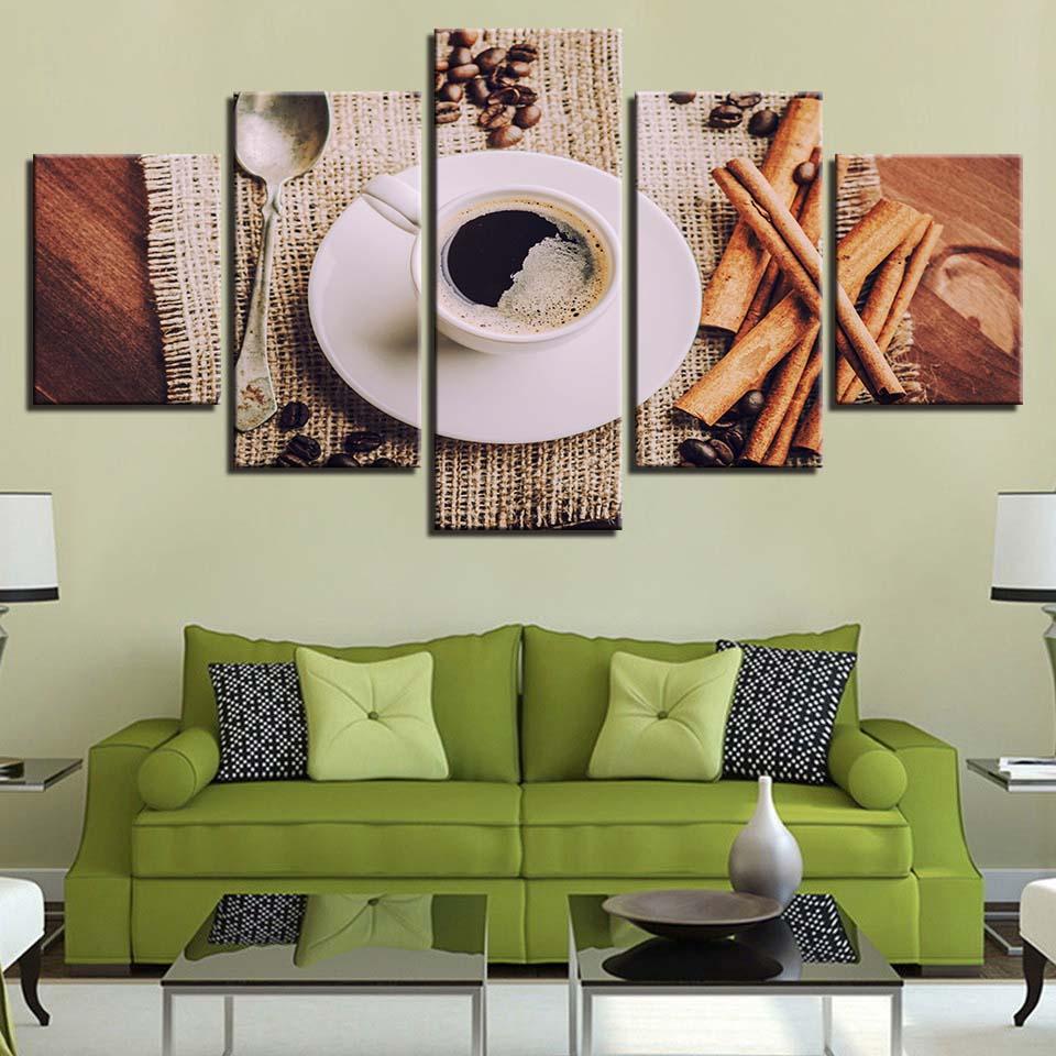 Spoon Coffee Cup Beans 1 – Nature Canvas Wall Art
