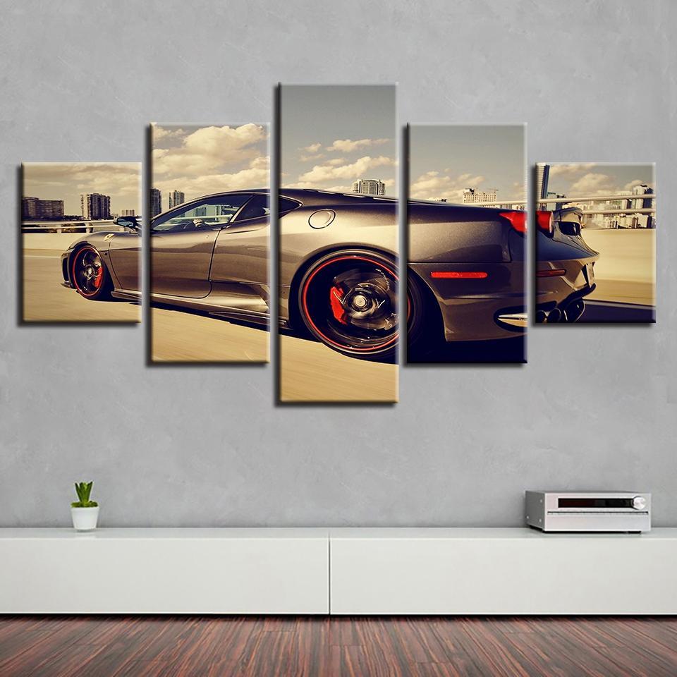 Sports Car Red Wheel – Automative Canvas Wall Art