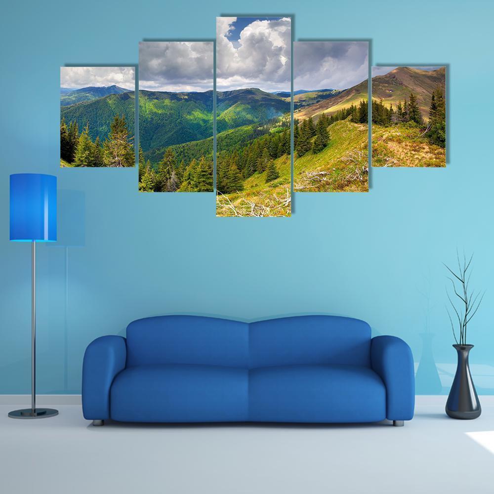 Spring Landscape In The Carpathian Mountains – Nature Canvas Wall Art