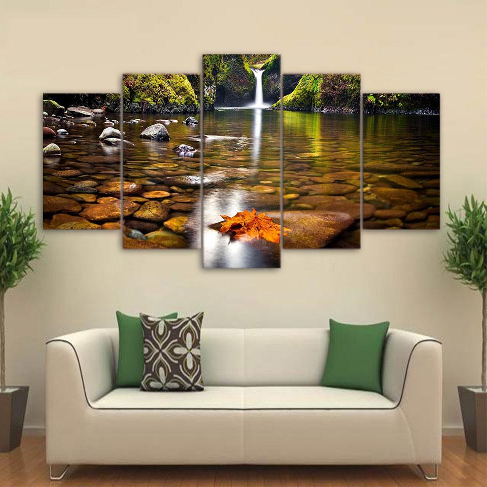 Spring Waterfall – Nature Canvas Wall Art