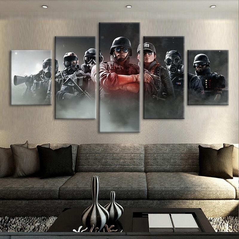 Squad Tom Clancy’s Rainbow Six Siege Gaming Canvas Wall Art