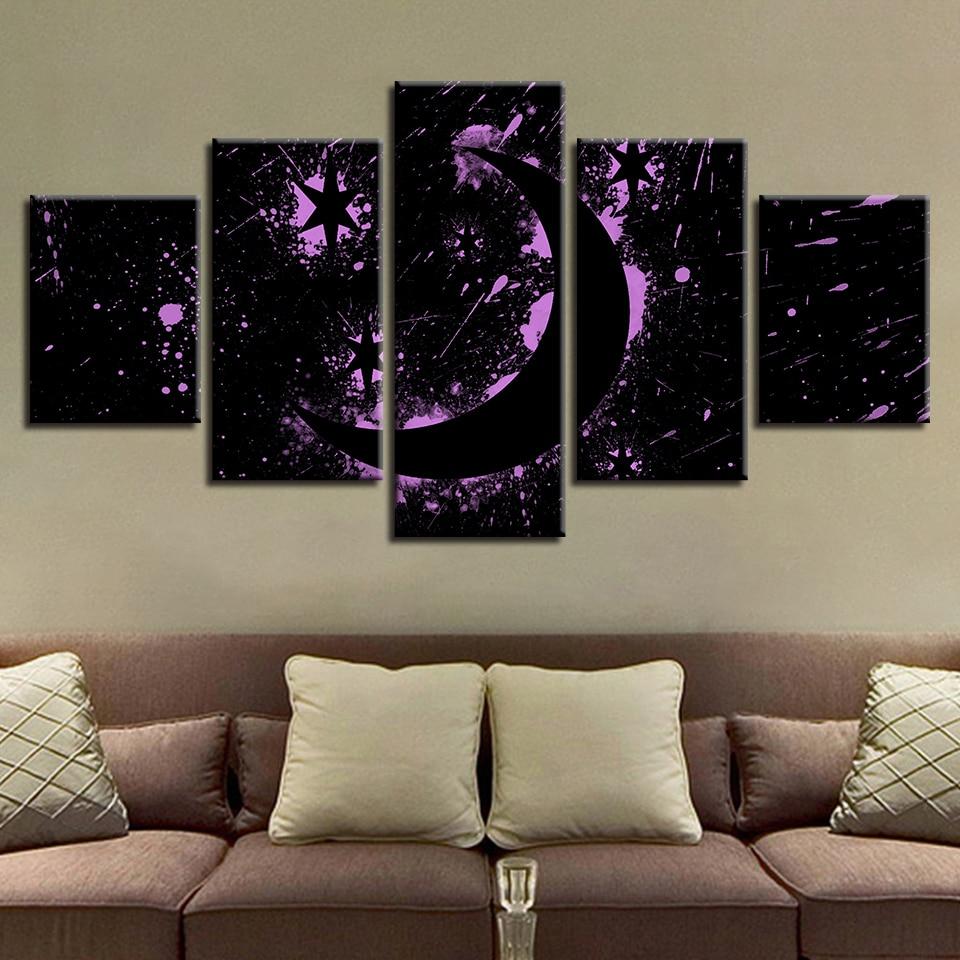 Star Moon Night View – Space Canvas Wall Art