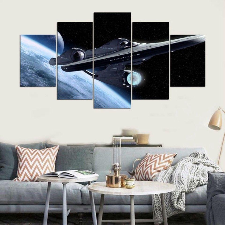 Star Trek Enterprise Space Movie Canvas Wall Art