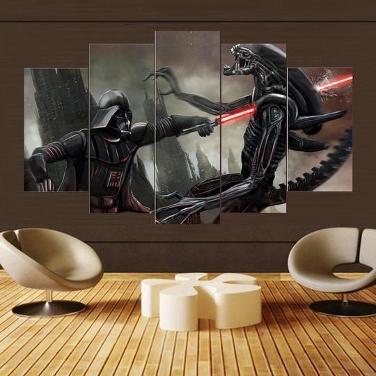 Star Wars Darth Vader Vs Alien Xenomorph Movie – Canvas Wall Art