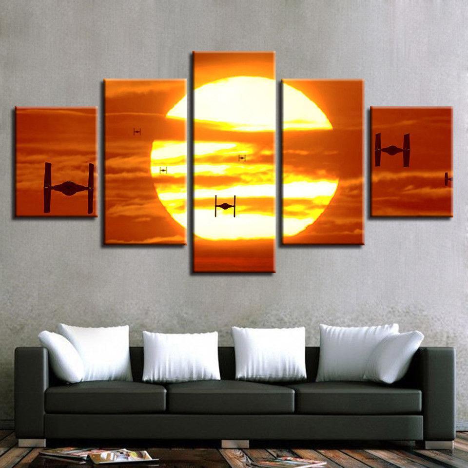 Star Wars Tie Fighters Sunset Movie Canvas Wall Art