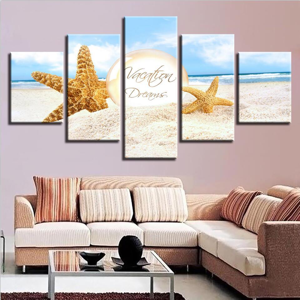 Starfish Sea Shells 24 – Space Canvas Wall Art