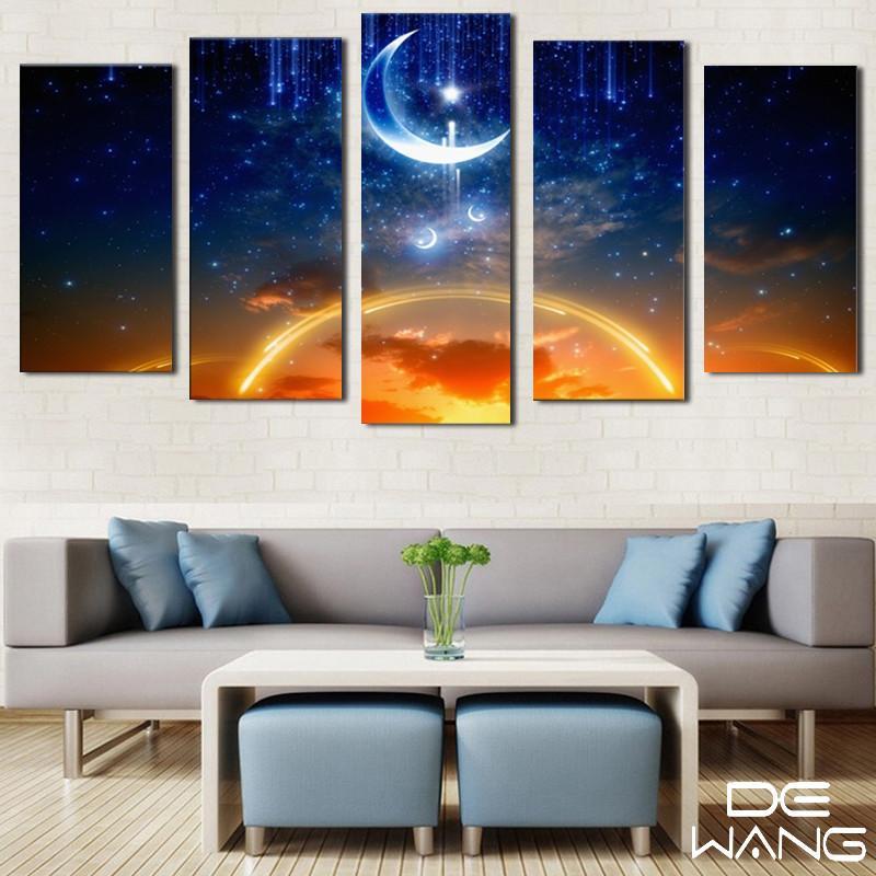 Starry Sky And Moon – Space Canvas Wall Art