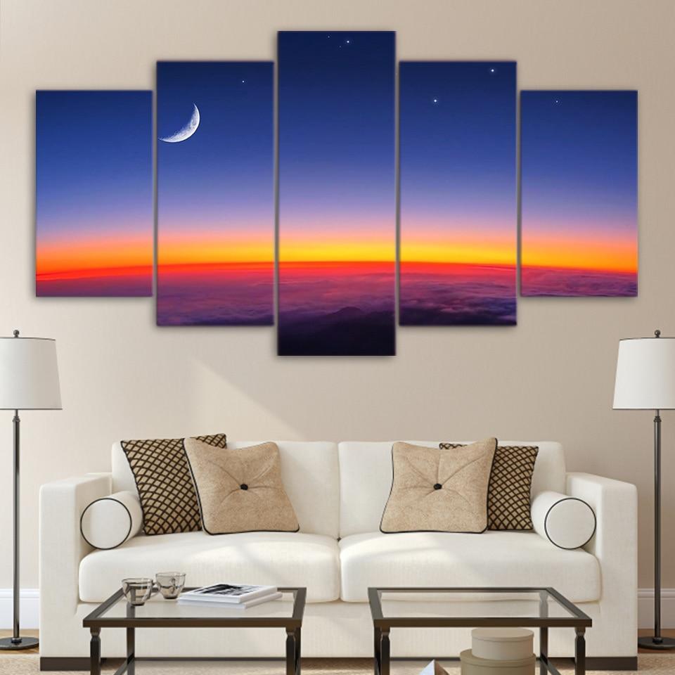 Starry Sky Moon – Space Canvas Wall Art