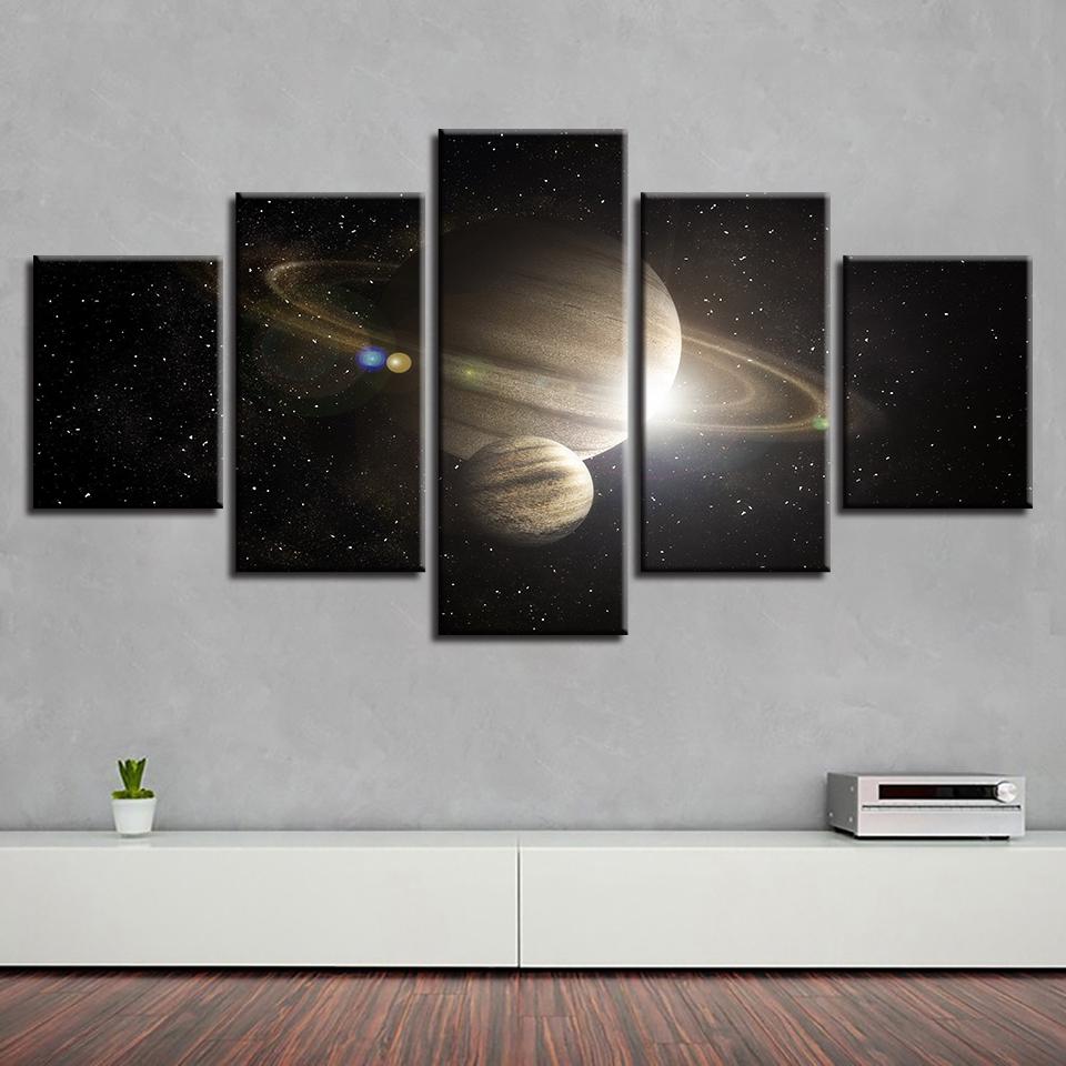 Starry Sky Planet Landscape – Space Canvas Wall Art