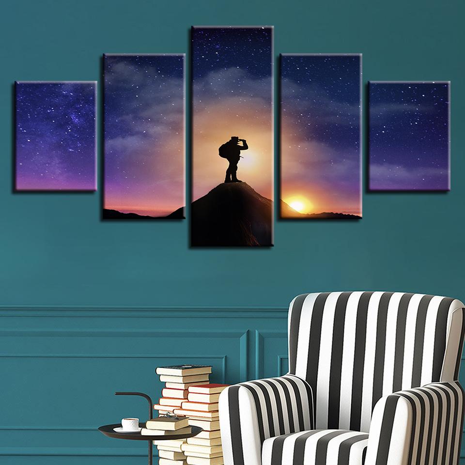 Starry Sky Travelling Man – Sport Canvas Wall Art