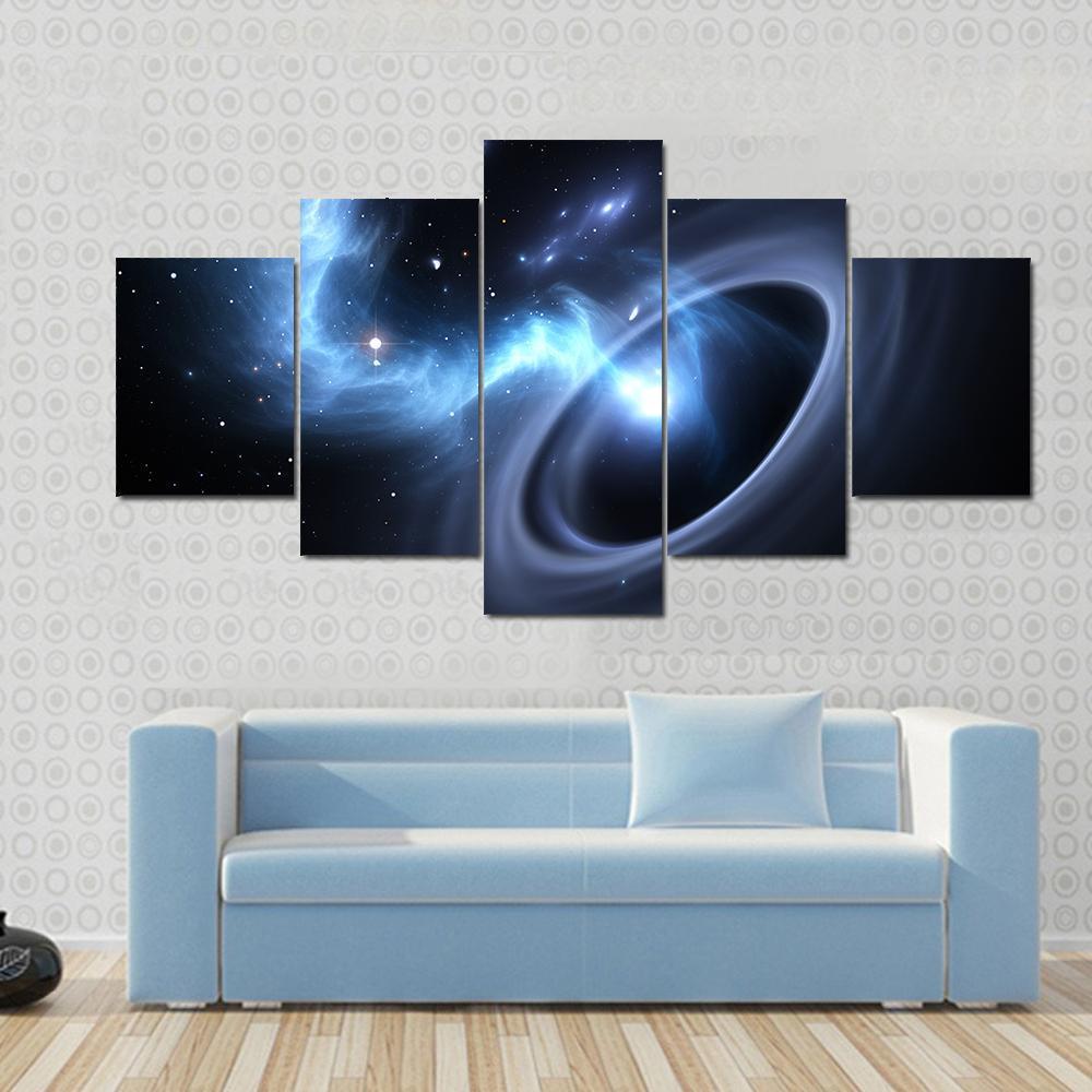 Stars And Material Falls Into A Black Hole – Space Canvas Wall Art