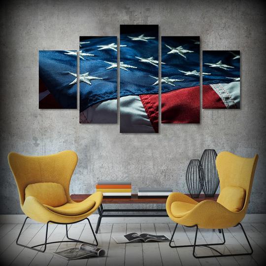 Stars And Stripes United States Old Glory Red White And Blue Us American Usa Flag – Abstract Canvas Wall Art