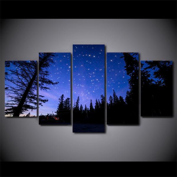 Stars Night Sky Print Night – Nature Canvas Wall Art