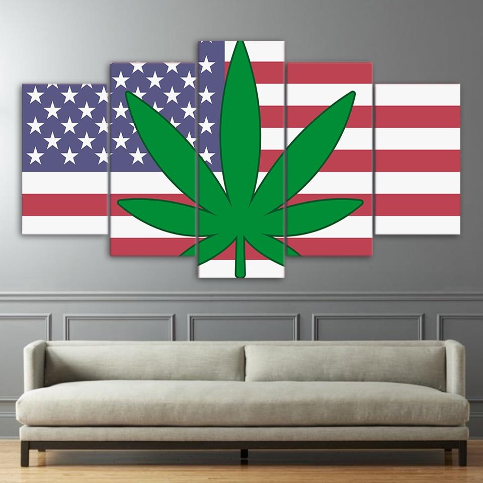 States Green Leaves – Abstract Canvas Wall Art