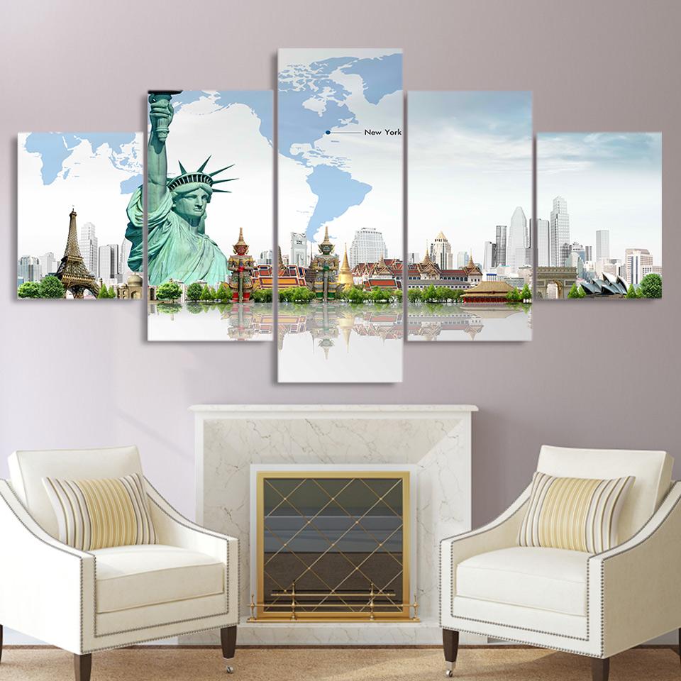 Statue Of Liberty City – Nature Canvas Wall Art