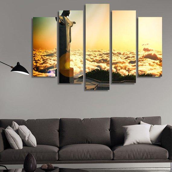 Statue Of The Christ The Reedemer In Rio De Janeiro – Religion Canvas Wall Art