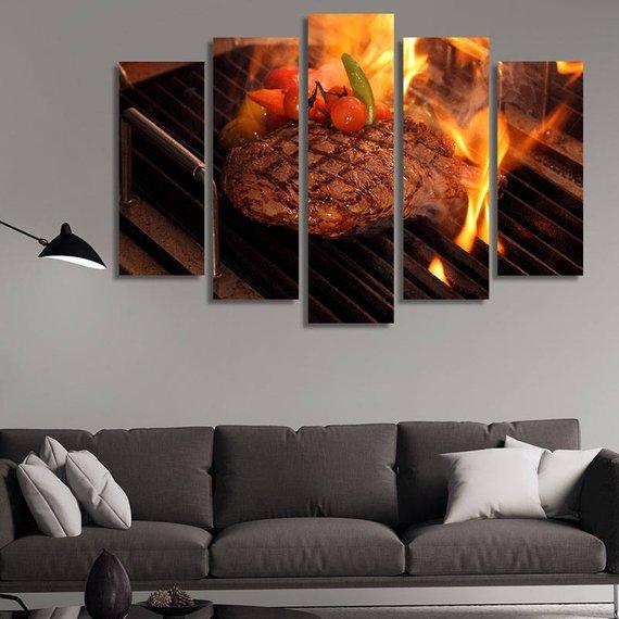 Steak Restaurant Kitchen Canvas Wall Art