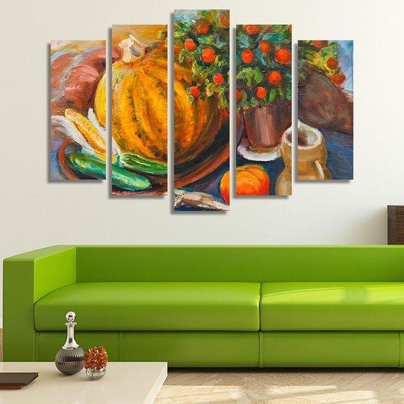 Still Life With Pumpkin – Abstract Canvas Wall Art
