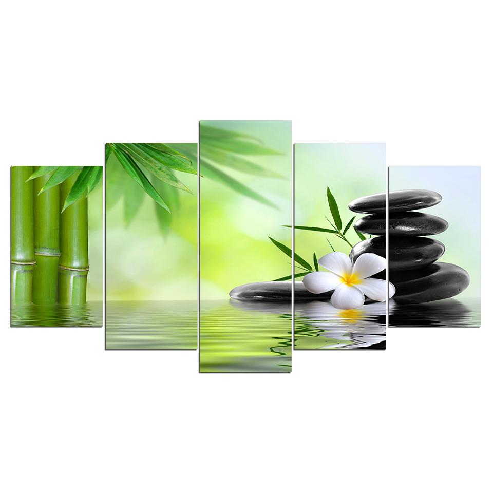 Stone Bamboo Magnolia – Nature Canvas Wall Art