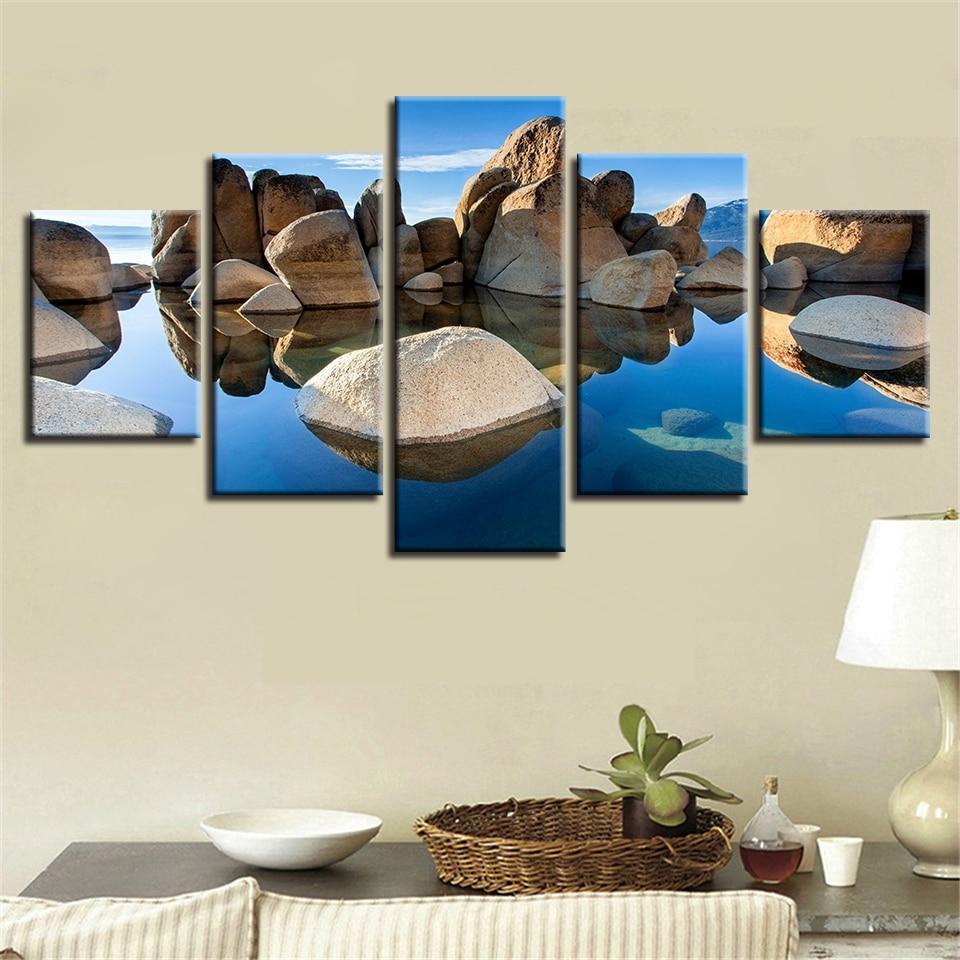 Stone Blue Sky White Cloud – Nature Canvas Wall Art