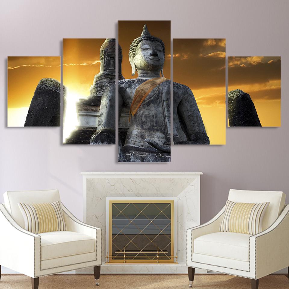 Stone Buddha Statue 01 – Religion Canvas Wall Art