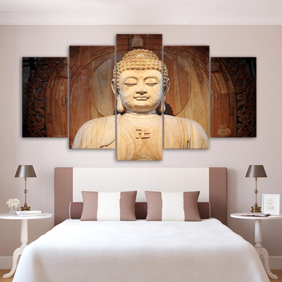 Stone Buddha Statue 05 – Religion Canvas Wall Art