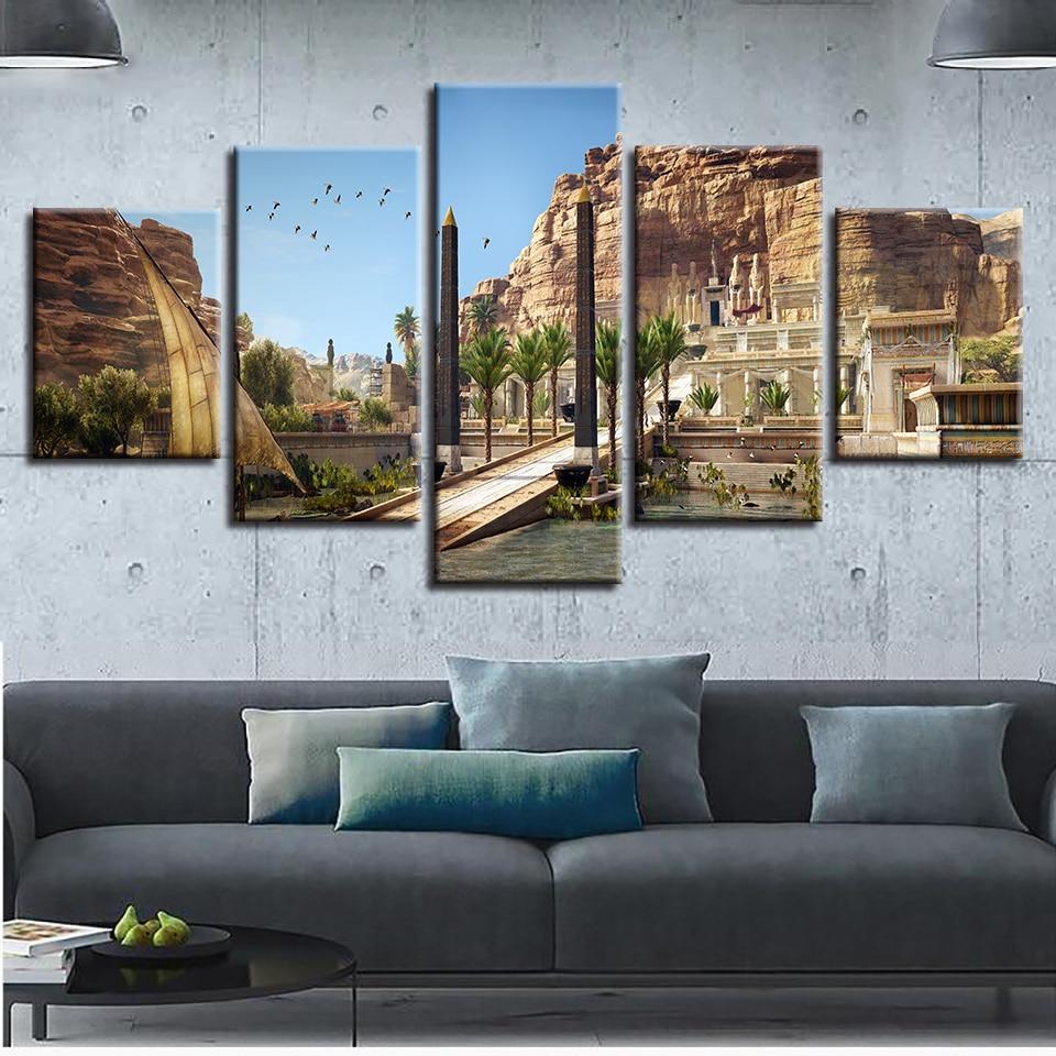 Stone Cliff Retro Building – Nature Canvas Wall Art