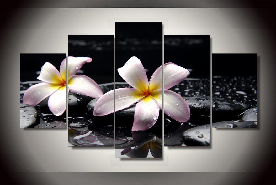 Stone Plumeria Flower – Nature Canvas Wall Art