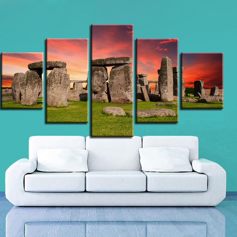 Stone Sunset Scenery – Nature Canvas Wall Art