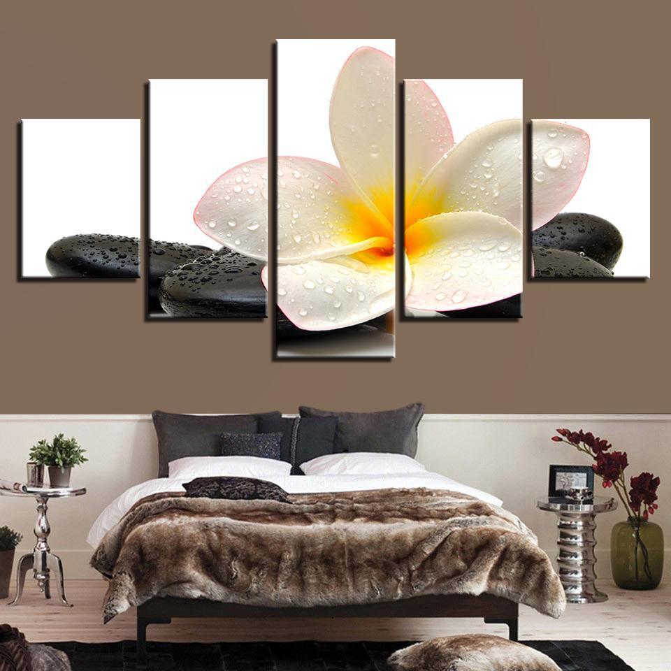 Stones Plumeria Rubra Flower – Nature Canvas Wall Art