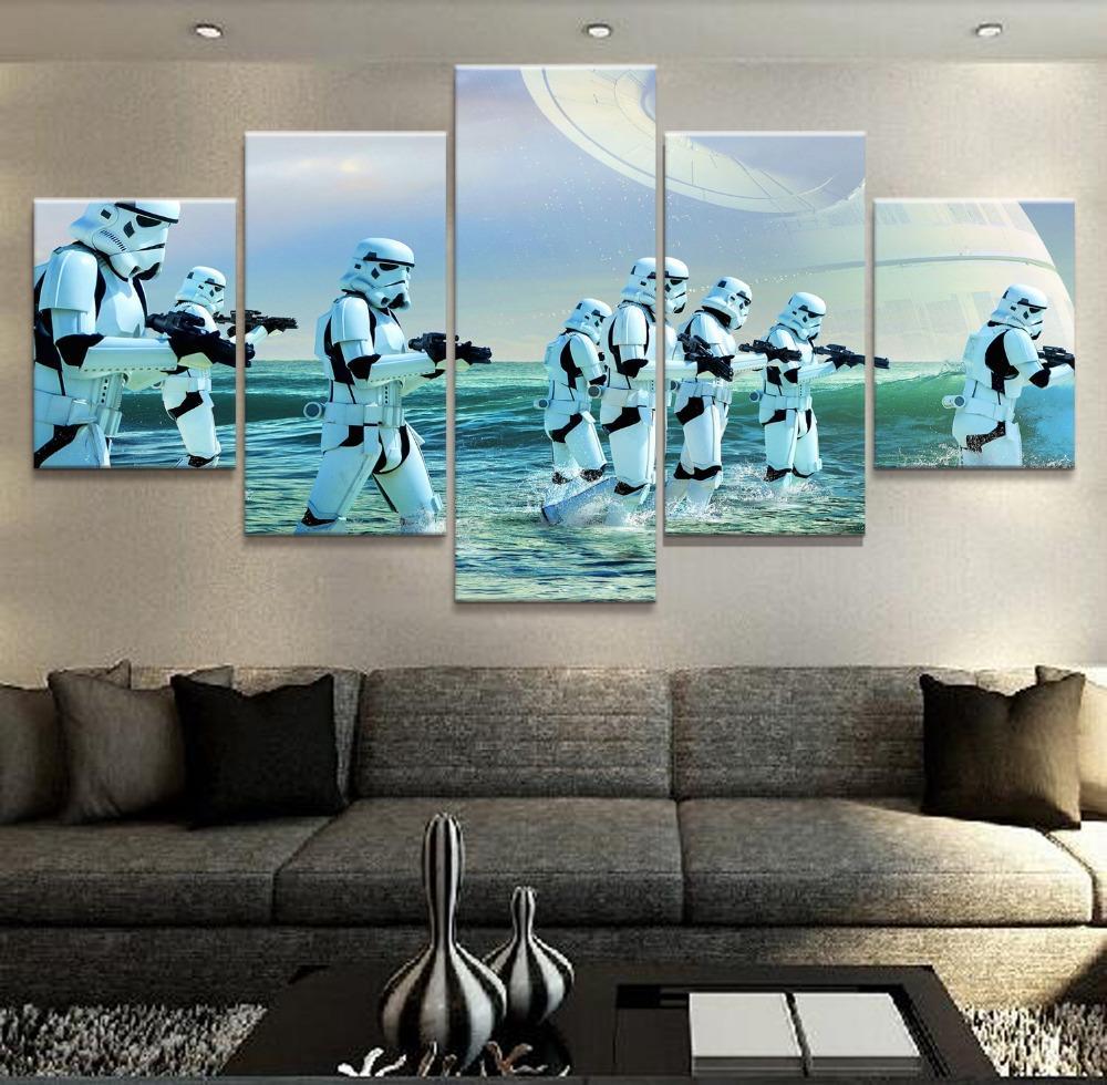 Stormtroopers Water Rogue One Death Star – Movie Canvas Wall Art