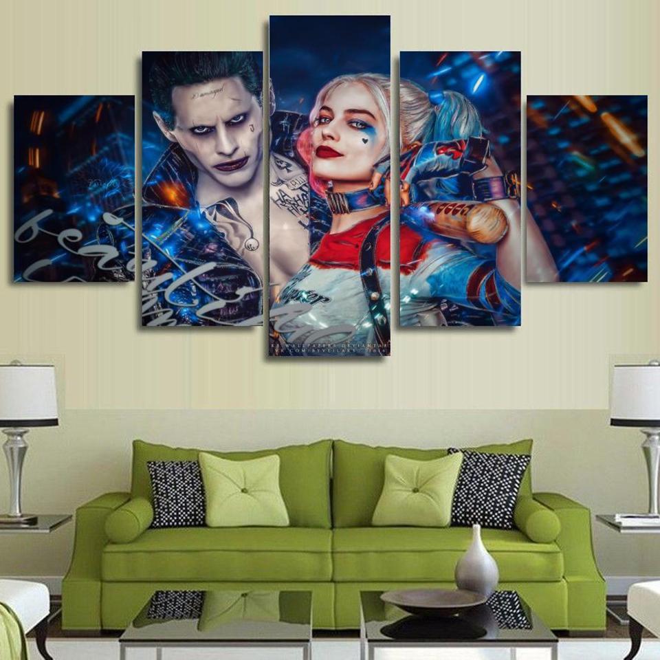 Suicide Squad Harley Quinn & Joker Dc Canvas Wall Art