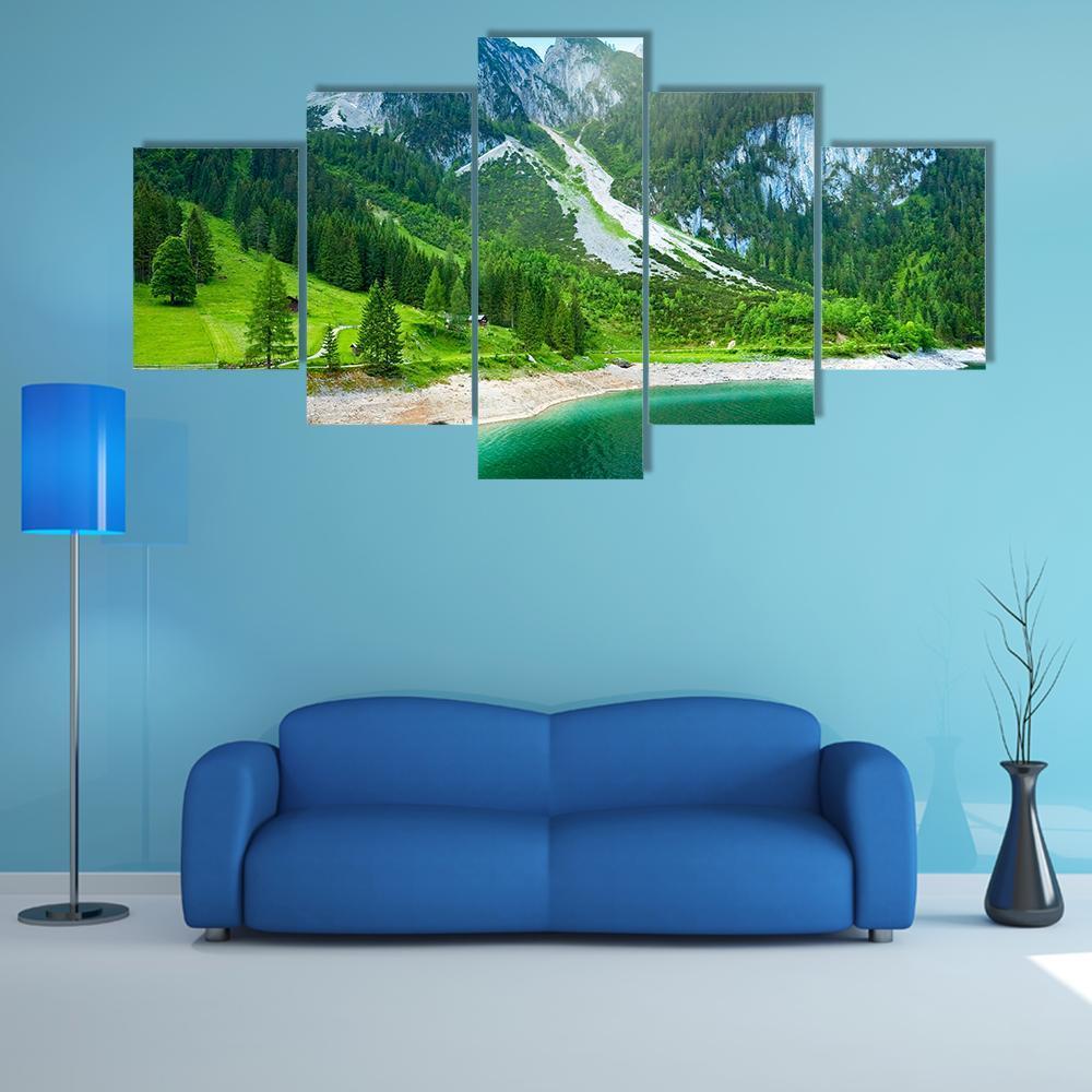 Summer Alpine Mountain Lake – Nature Canvas Wall Art