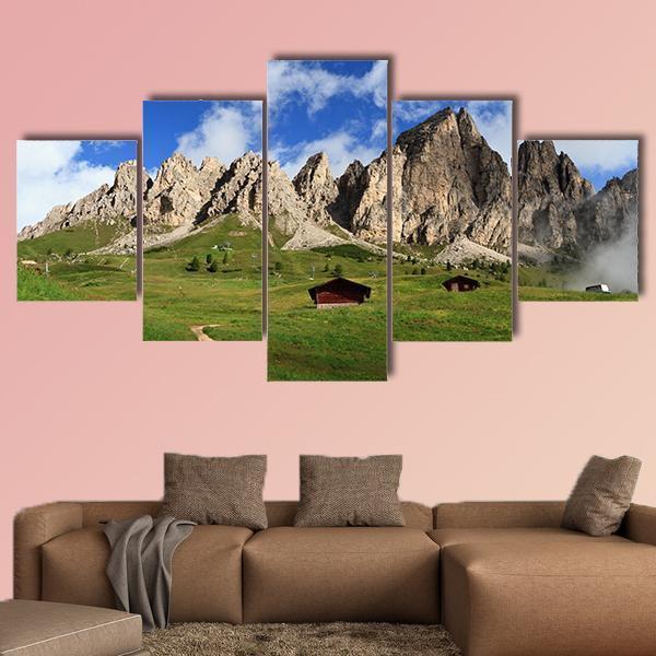 Summer Landscape Of Cir Group From Gardena Pass – Nature Canvas Wall Art
