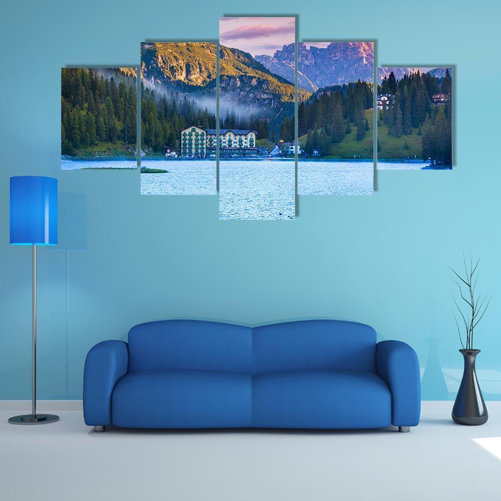 Summer Morning On The Lake Misurina – Nature Canvas Wall Art