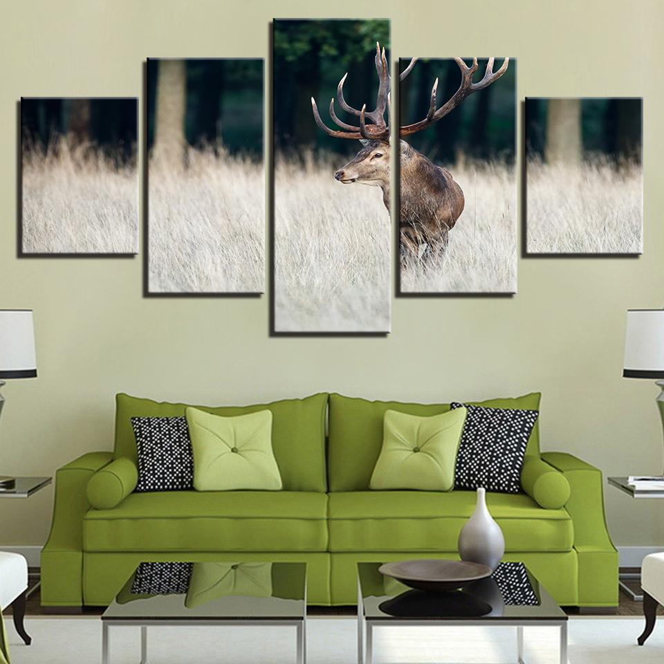 Summer Prairie Bucks – Animal Canvas Wall Art