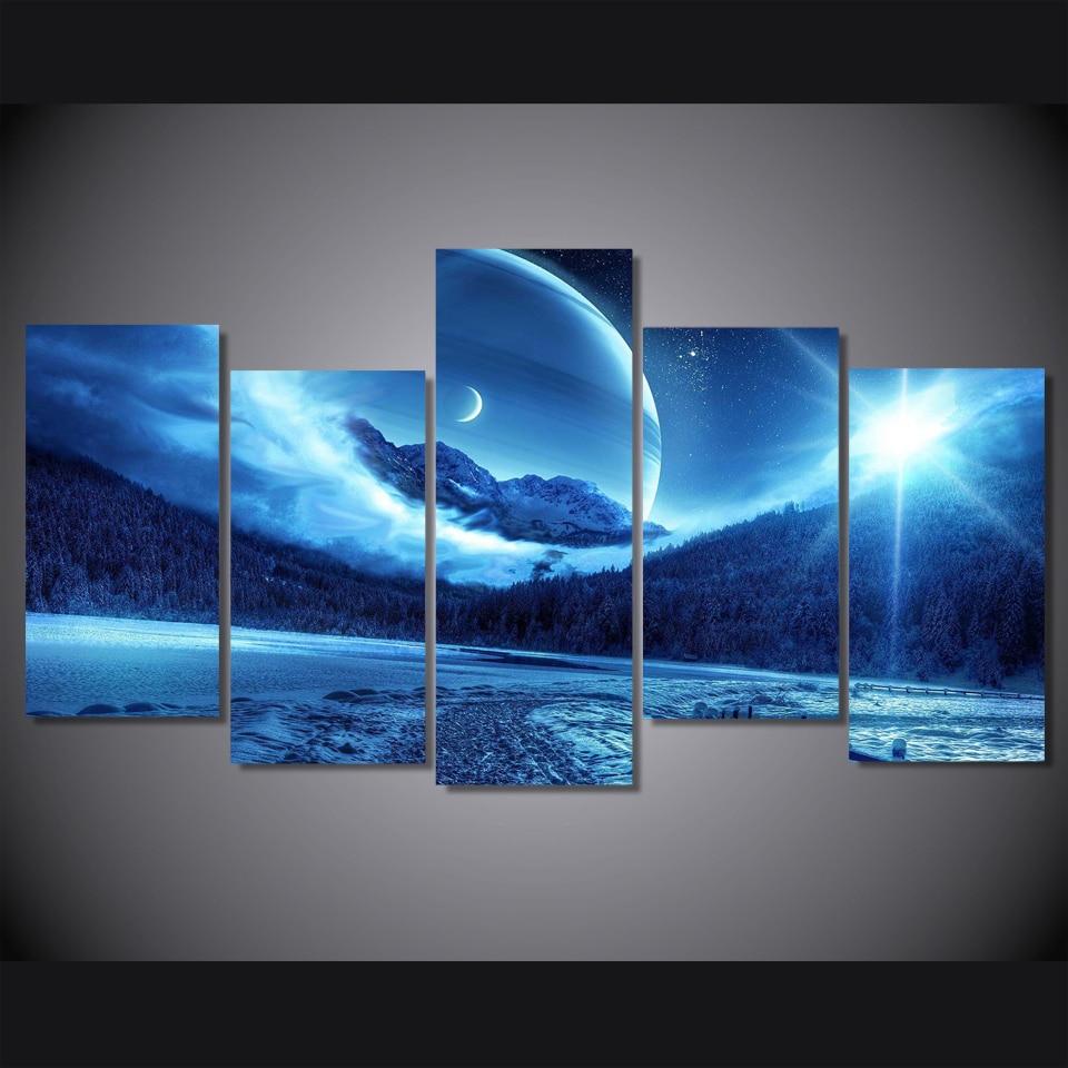 Sun And Moon Awesome – Space Canvas Wall Art