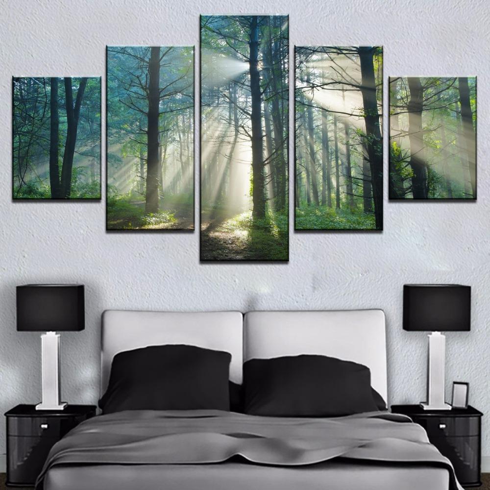 Sun Green Tree Forest Nature – Canvas Wall Art