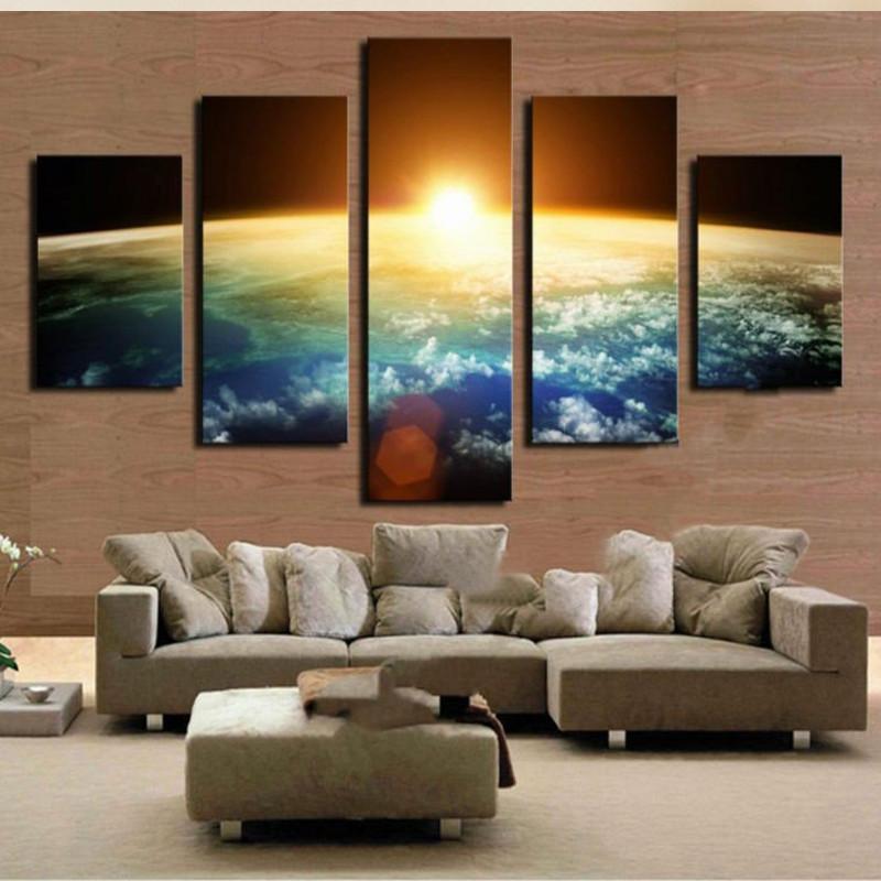 Sun Rising Over Earth – Space Canvas Wall Art