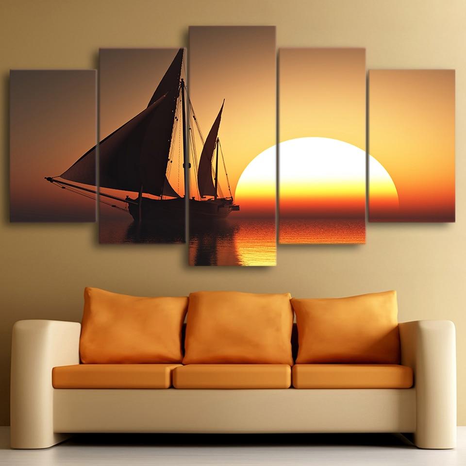 Sun Sea Ship 01 – Space Canvas Wall Art