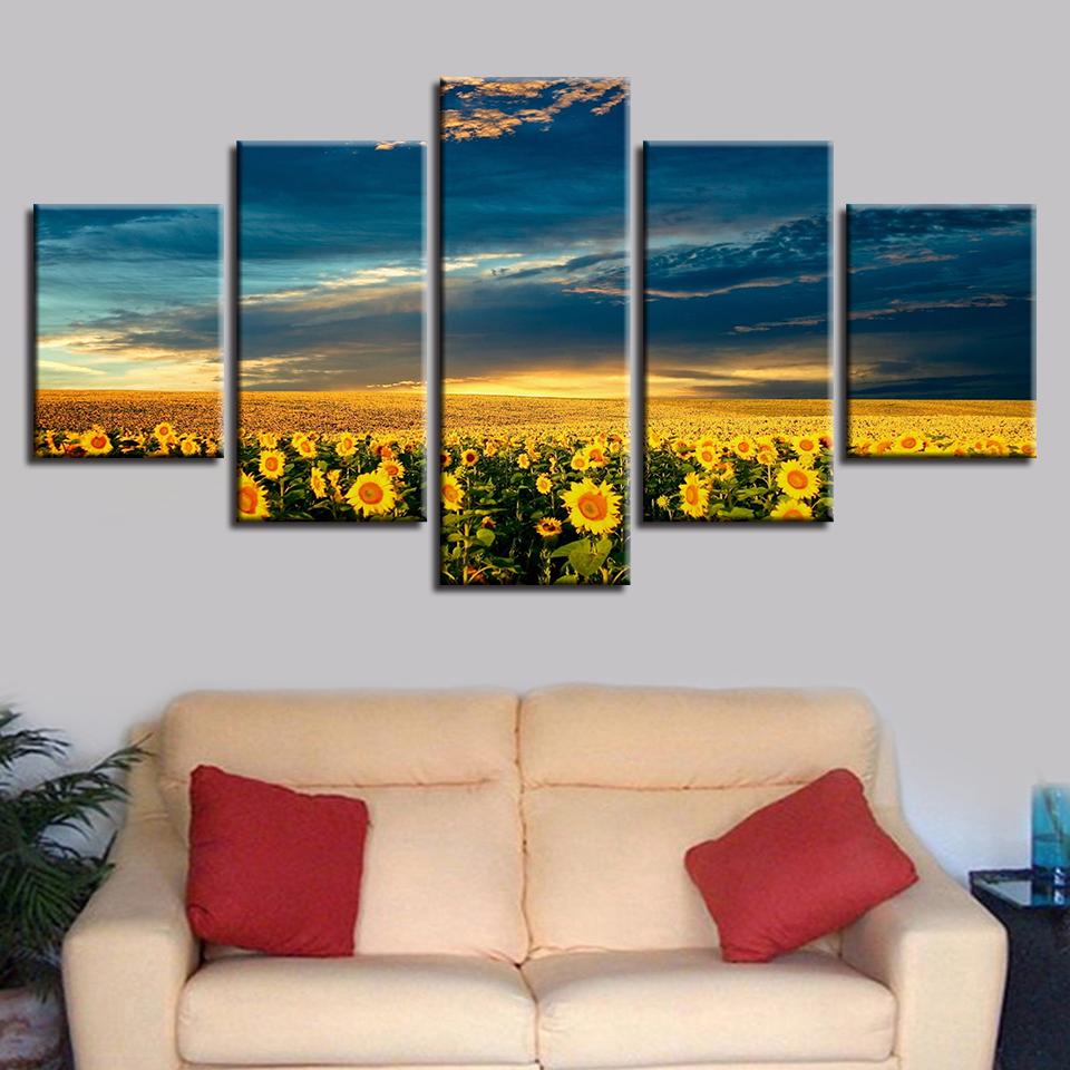 Sunflower Flower Sea – Nature Canvas Wall Art
