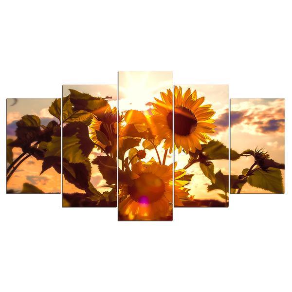 Sunflower Flowers Sun Sky 1 – Nature Canvas Wall Art