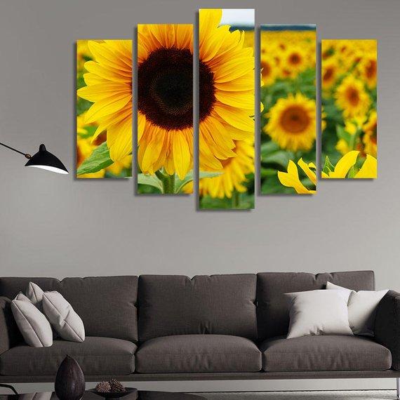 Sunflowers Shimmering – Nature Canvas Wall Art