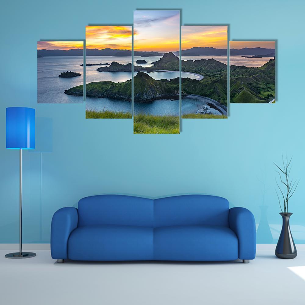Sunlight From Top Of Padar Island At Sunset – Nature Canvas Wall Art