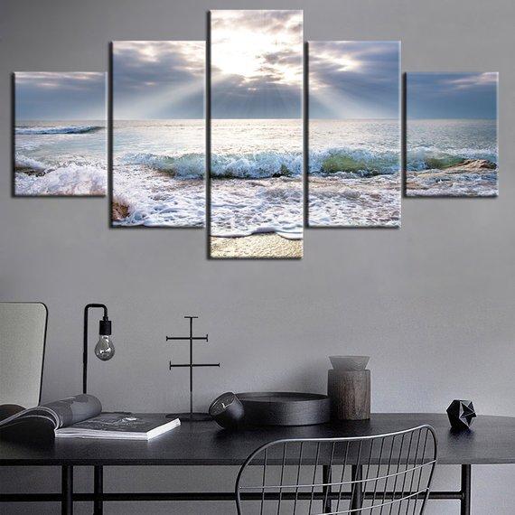 Sunny Rays At Sea – Nature Canvas Wall Art