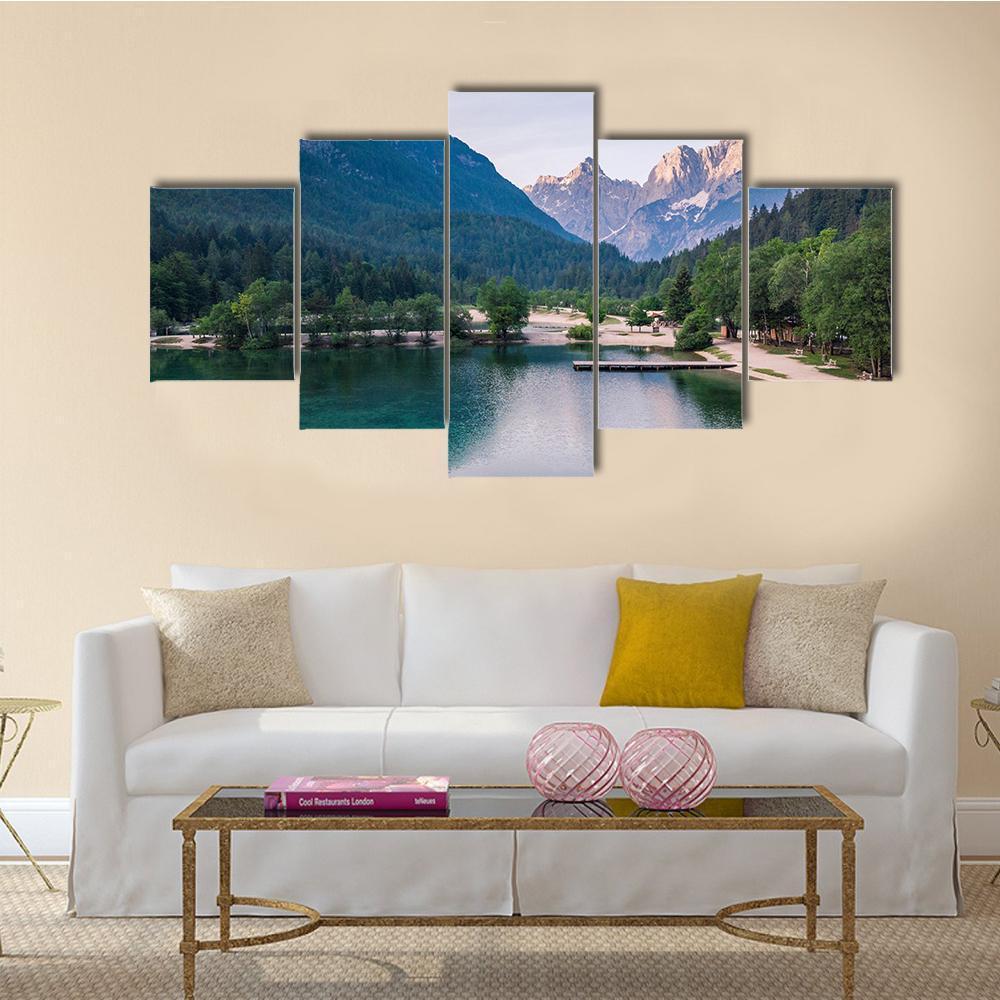 Sunrise At Lake Jasna With Mounatins – Nature Canvas Wall Art