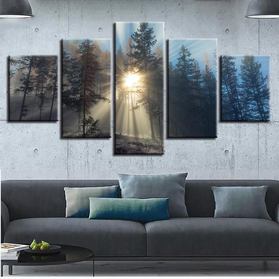 Sunrise Forest 5 – Nature Canvas Wall Art
