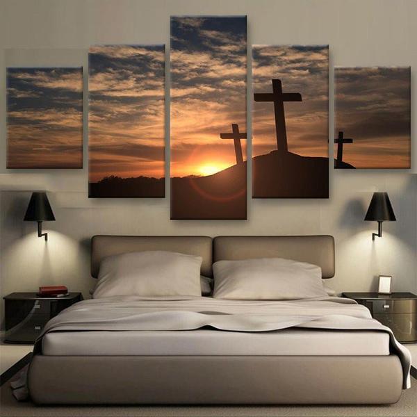 Sunrise From Mount Calvary Golgotha – Religion Canvas Wall Art