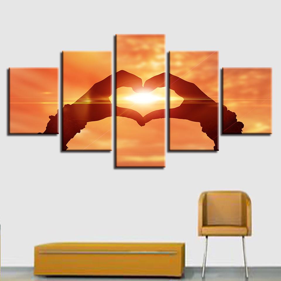 Sunrise Hand Love – Nature Canvas Wall Art